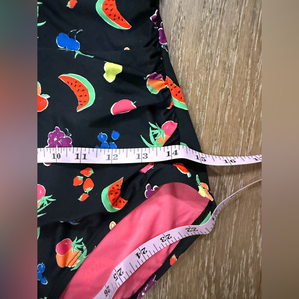 kate spade Black One-Piece Swimsuit with Bright Fruit Print and Pink Lining - Picture 8 of 11